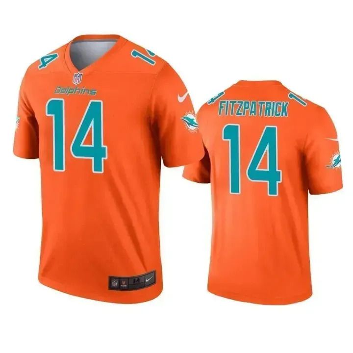 Men Miami Dolphins 14 Ryan Fitzpatrick Nike Orange Inverted Legend NFL Jersey